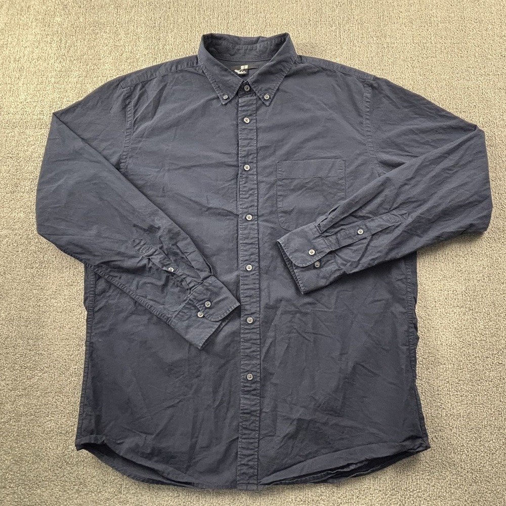 Uniqlo Shirt Adult Extra Large Blue Button Up Long Sleeve Casual Preppy Men's